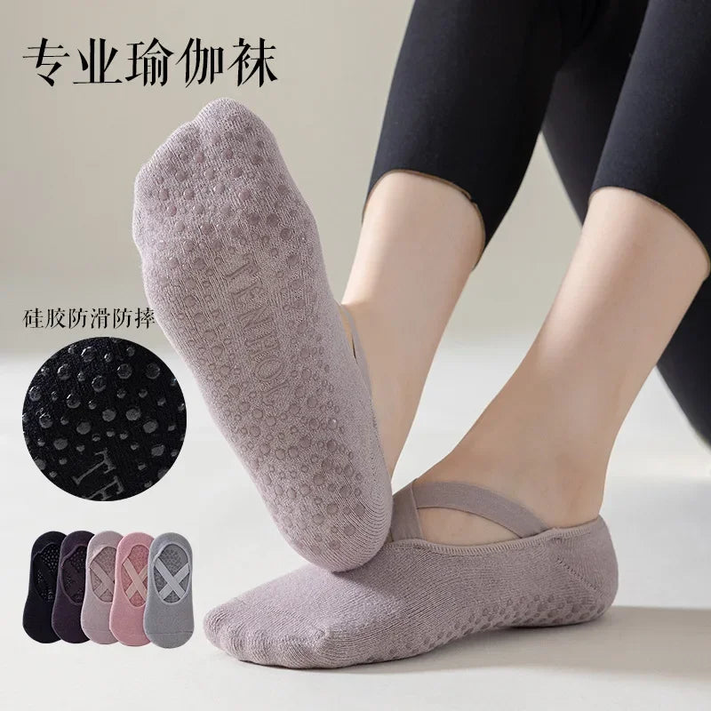 1Pair Professional Women Yoga Socks Silicones