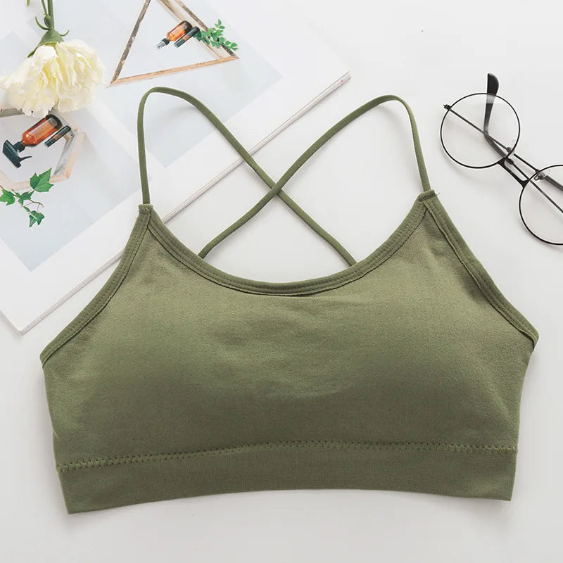 Women Top Cross Strap Sports Bra Thin